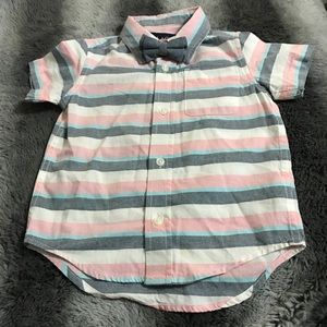 Boys 2T Button Down Shirt with Bow Tie